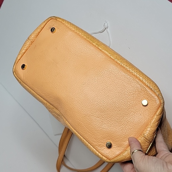 Gigi New York Teddi Peach Python Embossed Leather Tote - Picture 3 of 8